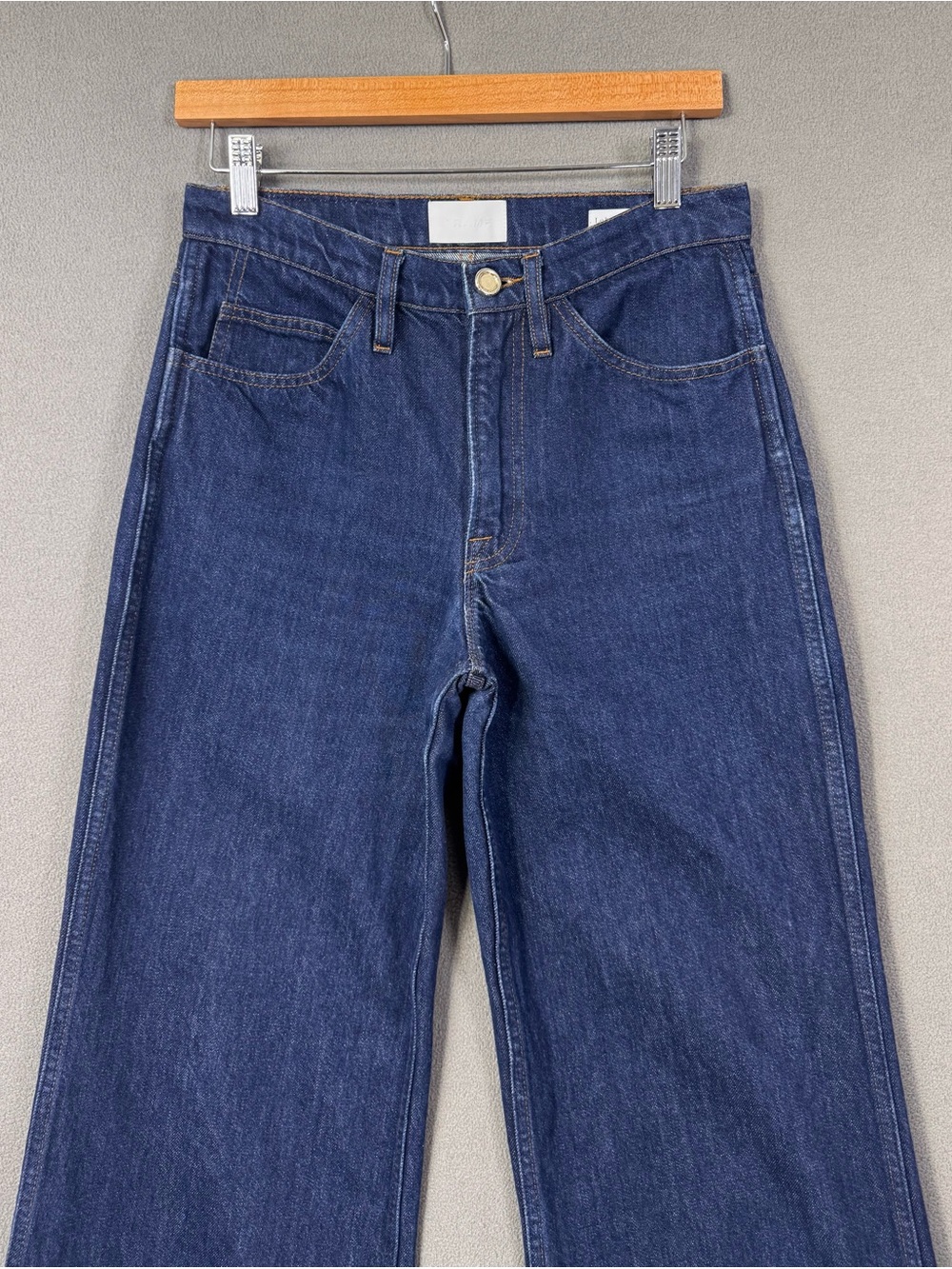 FRAME Le Italien Wide Leg Jeans in Color Rinse Wash, High Rise Dark Denim, 26 - Picture 4 of 16